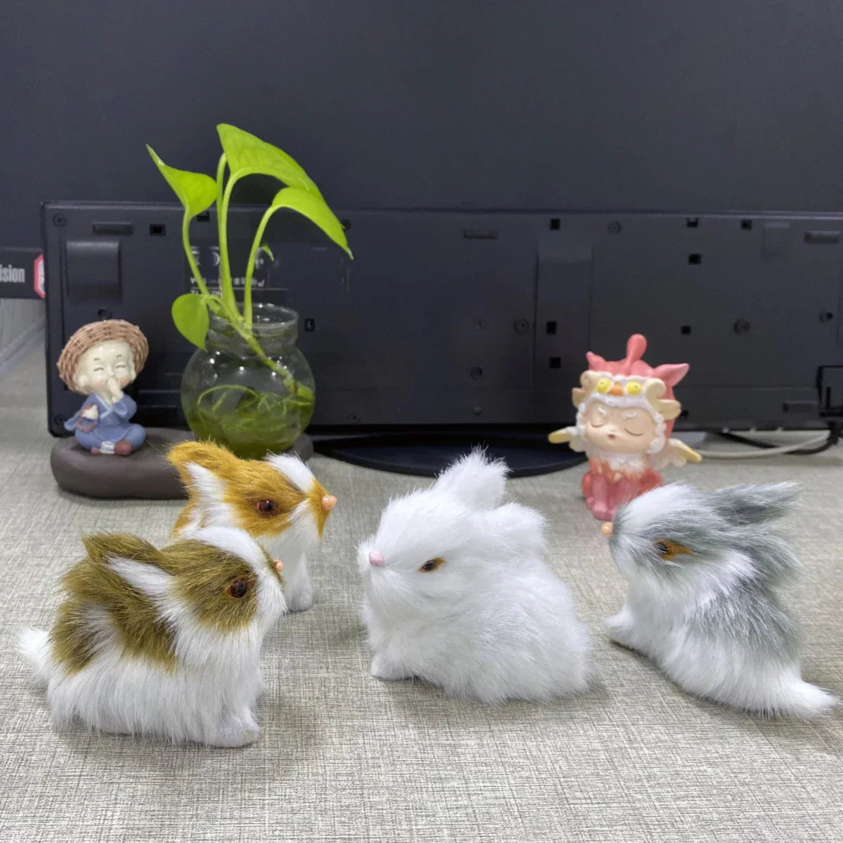 BUNNIVA复活节兔子摆件套装 - 四件艺术雕塑