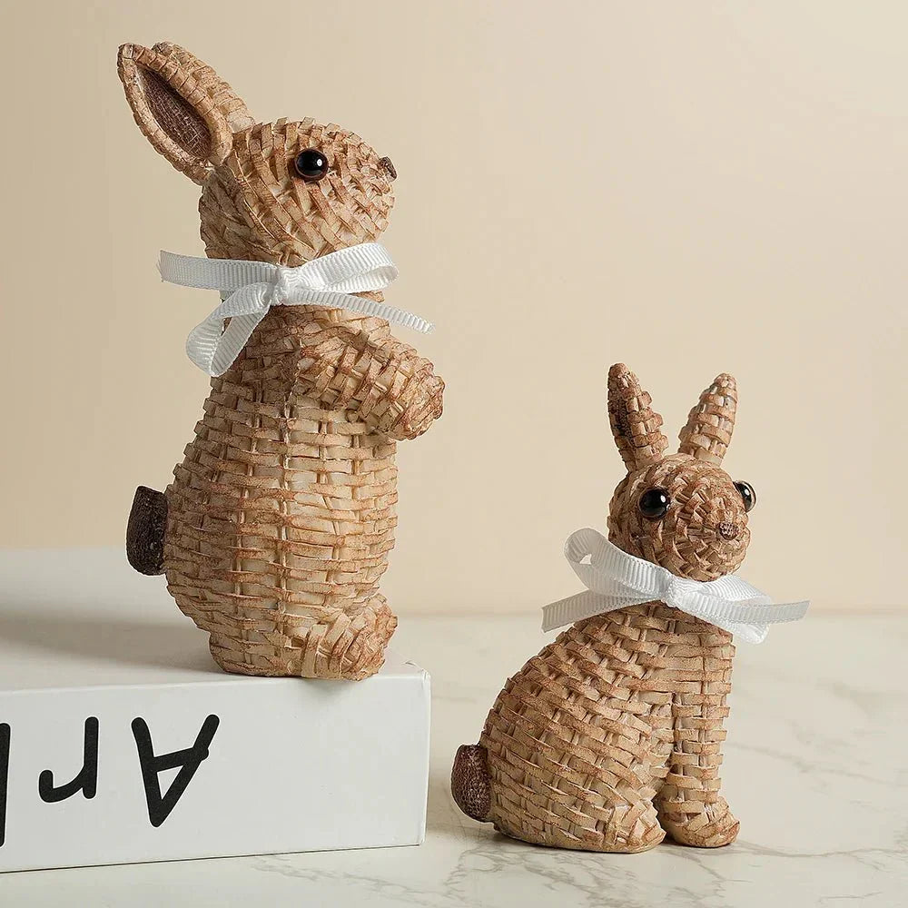 Figura de coelho em resina BUNNORA — Multicolorida, 25.4 cm de altura, 0.68 kg