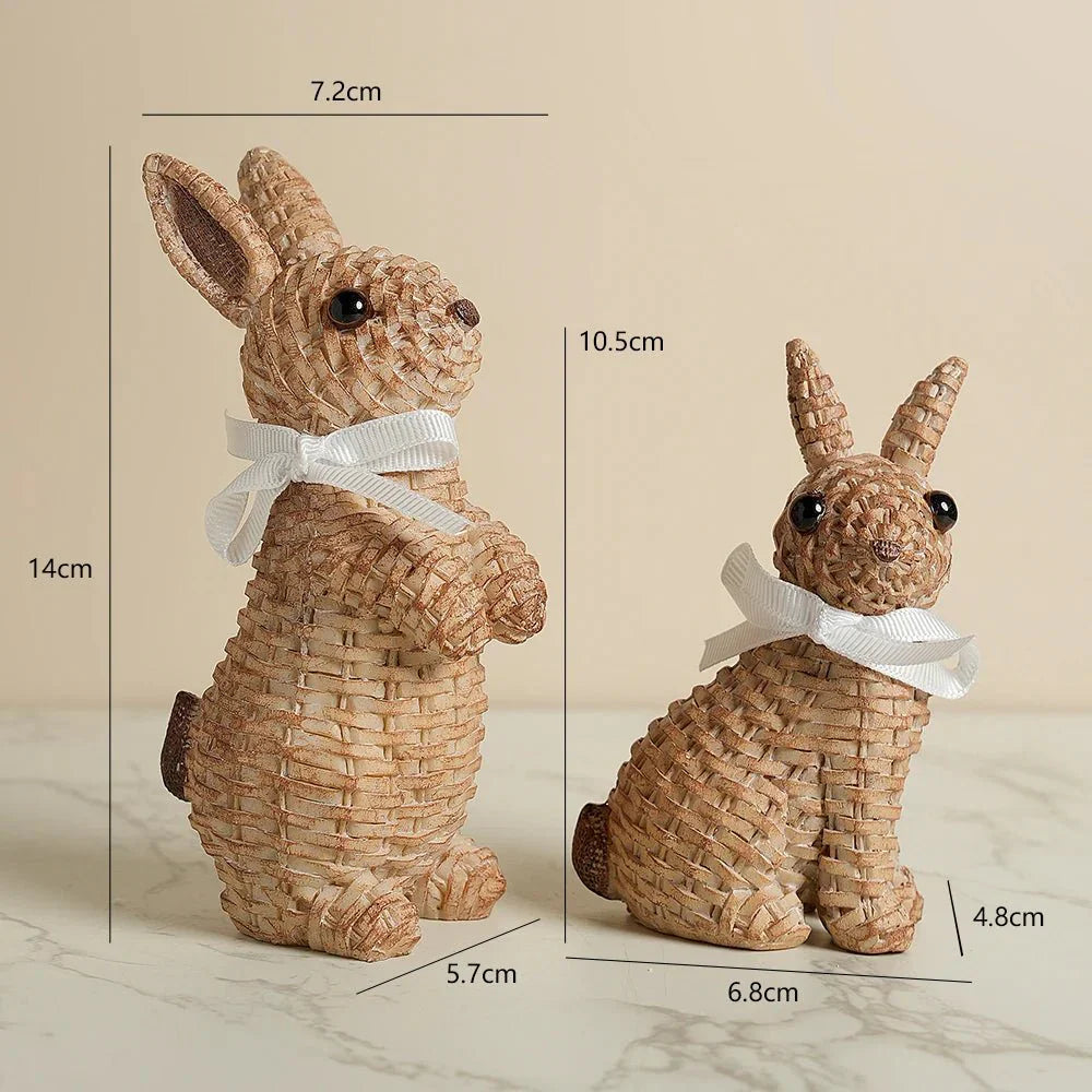 Figura de coelho em resina BUNNORA — Multicolorida, 25.4 cm de altura, 0.68 kg