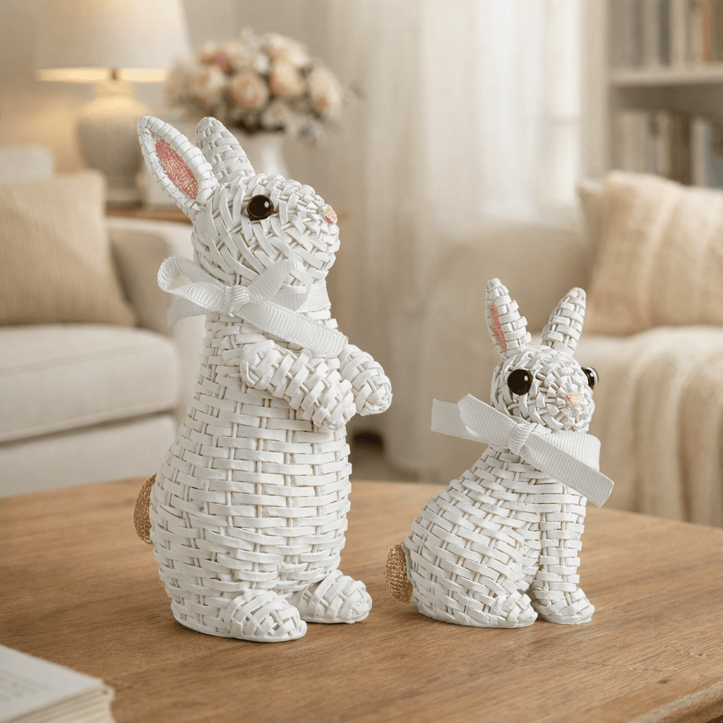 Figura de coelho em resina BUNNORA — Multicolorida, 25.4 cm de altura, 0.68 kg