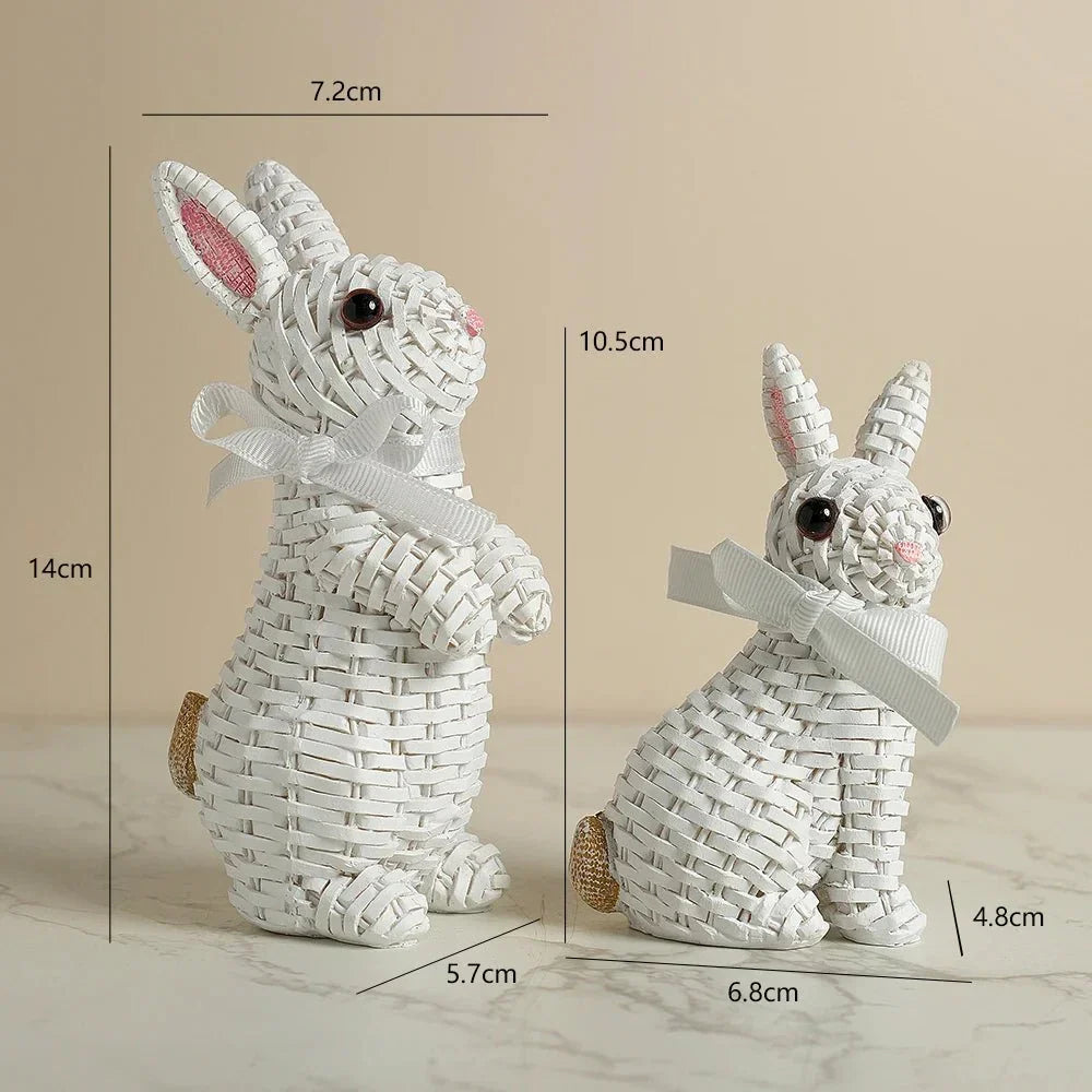 Figura de coelho em resina BUNNORA — Multicolorida, 25.4 cm de altura, 0.68 kg