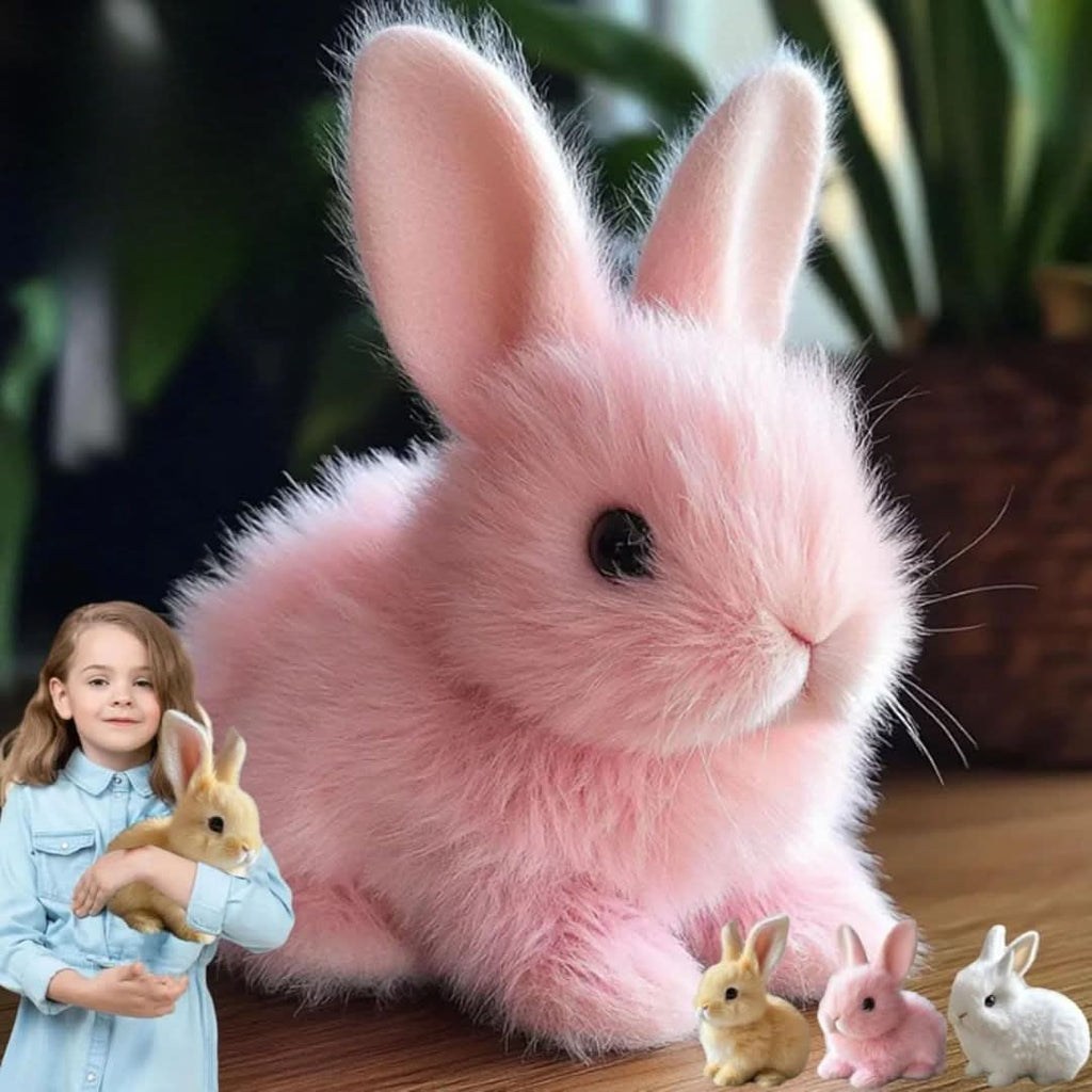 BunnyLoom élethű, ugráló nyusziplüss — interaktív mozgás- és hangmechanika