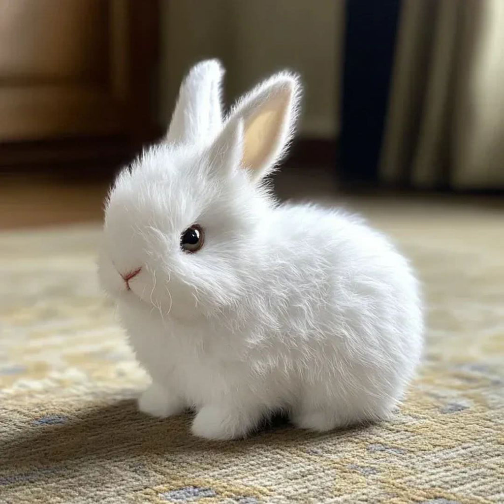 BunnyLoom élethű, ugráló nyusziplüss — interaktív mozgás- és hangmechanika