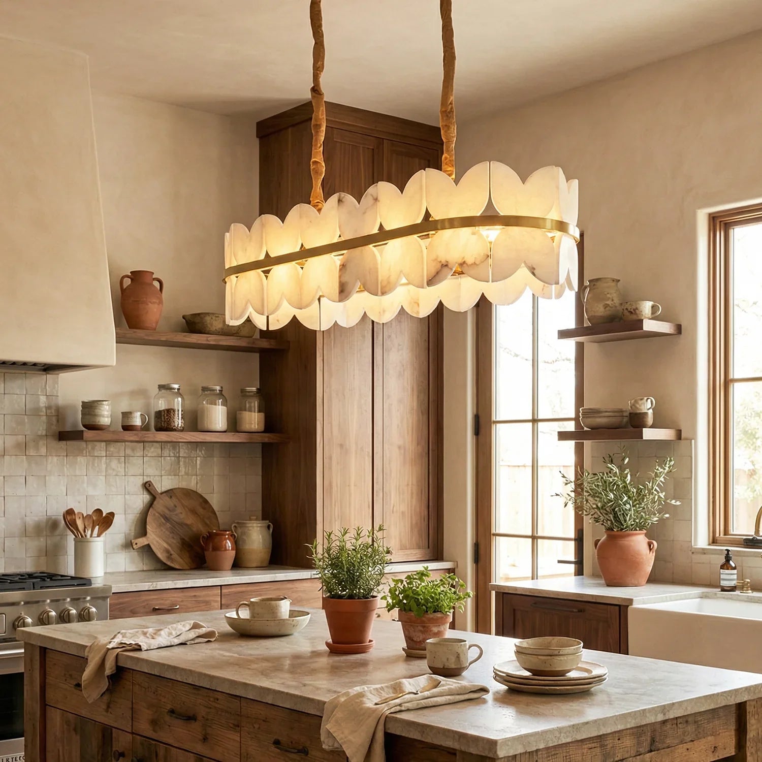 Butterfly Alabaster Round Chandelier | wildoxy
