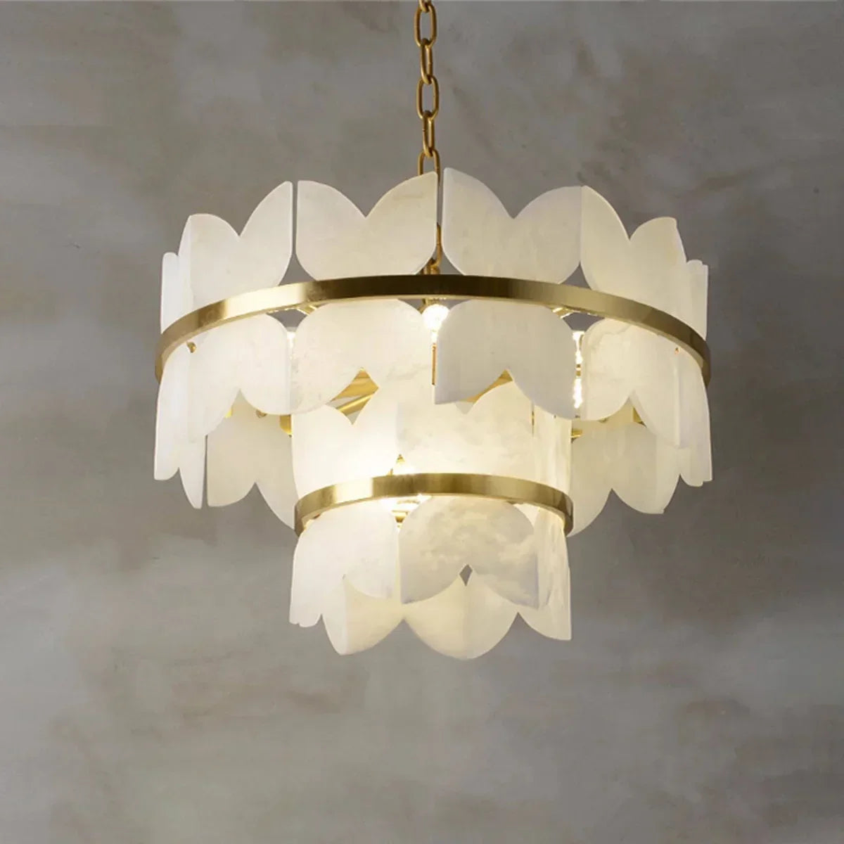 Butterfly Alabaster Round Chandelier | wildoxy