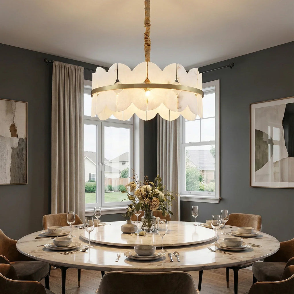 Butterfly Alabaster Round Chandelier | wildoxy