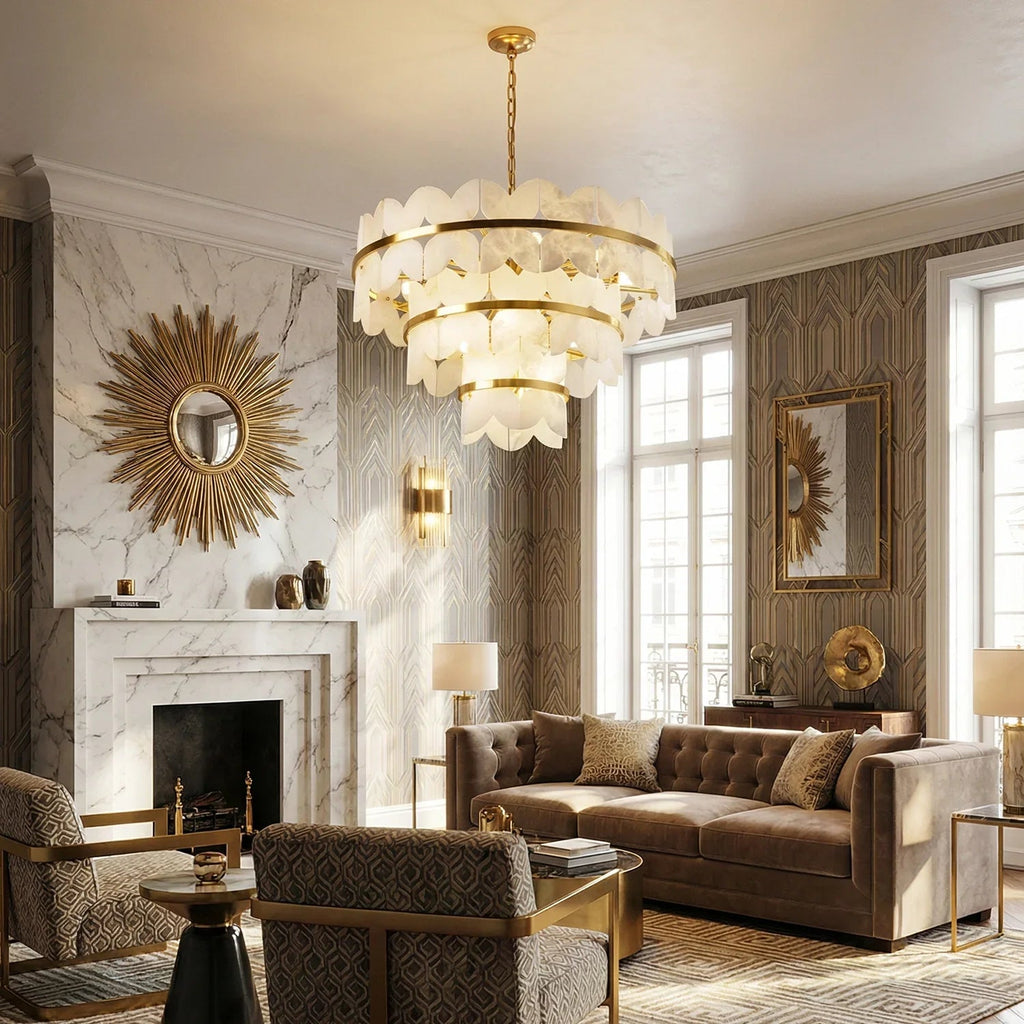 Butterfly Alabaster Round Chandelier | wildoxy