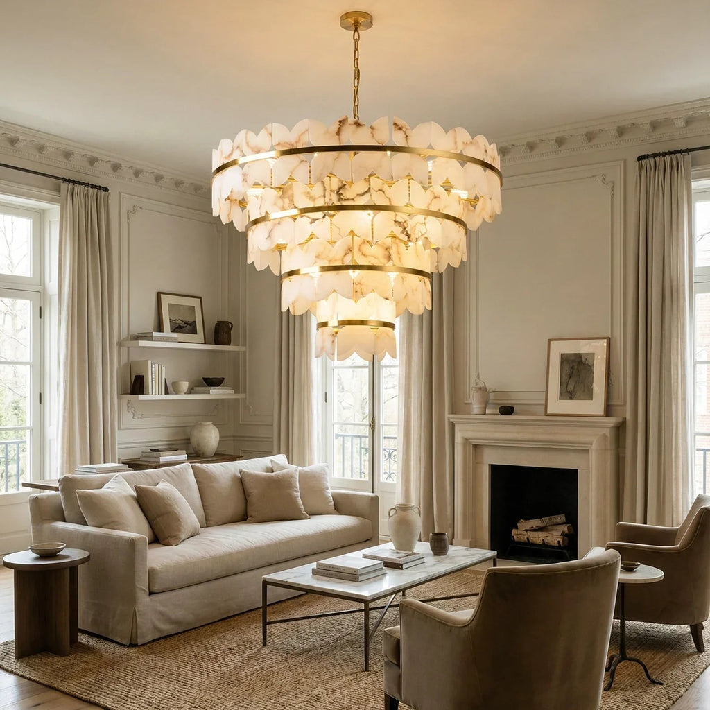 Butterfly Alabaster Round Chandelier | wildoxy