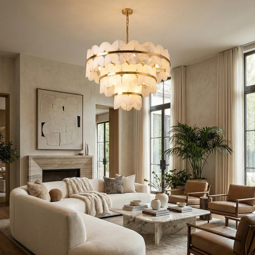 Butterfly Alabaster Round Chandelier | wildoxy