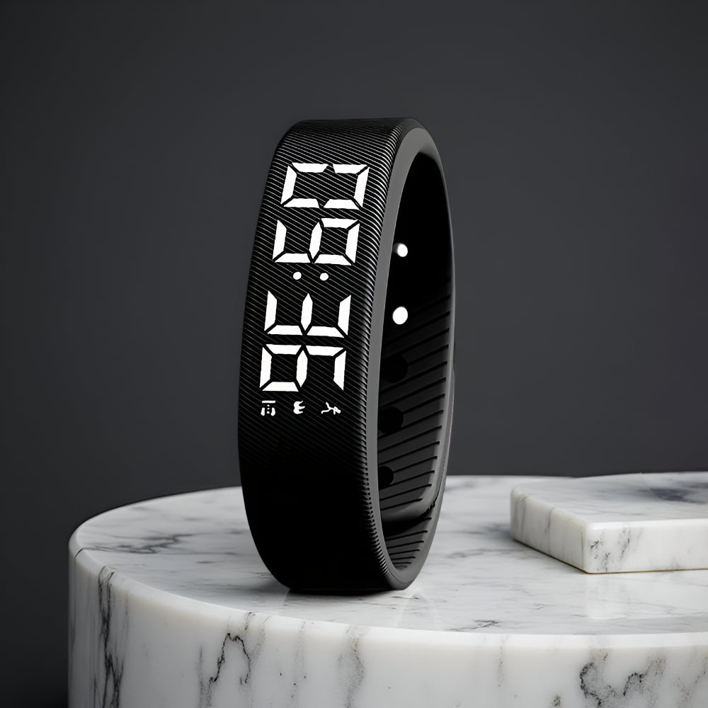 Digital LED-sportklocka — silikonarmband, vattentät USB
