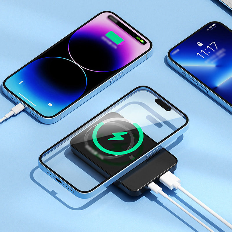 Φορητό power bank 20000mAh — Γρήγορος ασύρματος φορτιστής