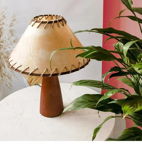 ArborGlow Retro Table Lamp — Solid Wood Construction, Warm Light