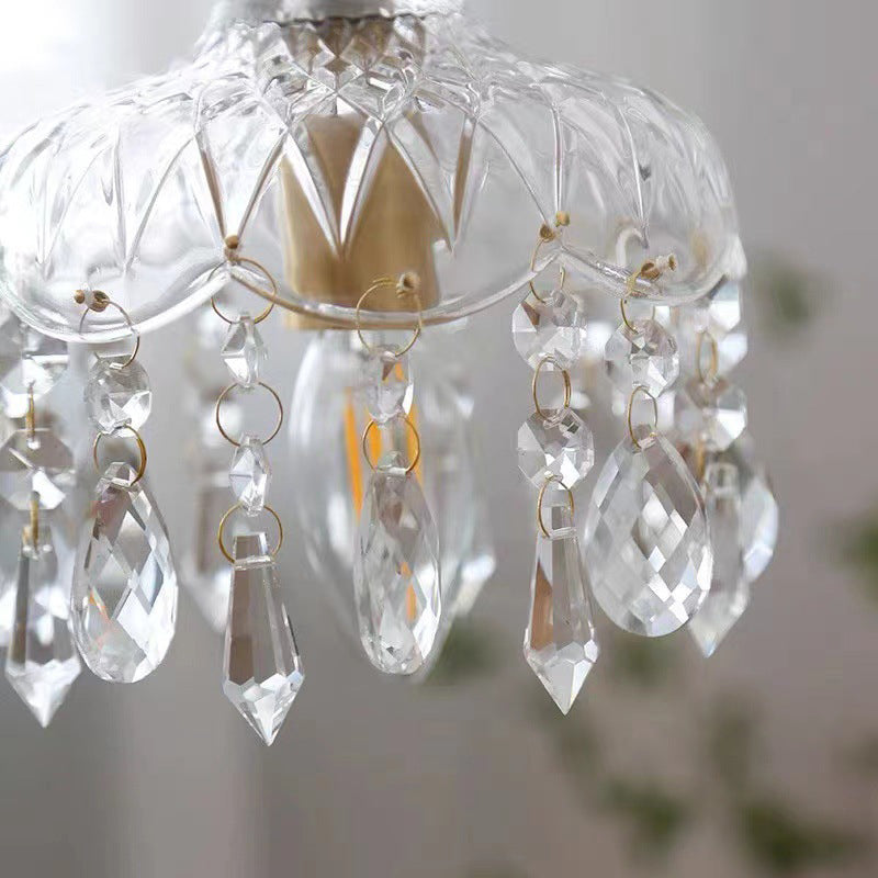 Vintage Copper Crystal Pendant Light E14 LED - Wildoxy
