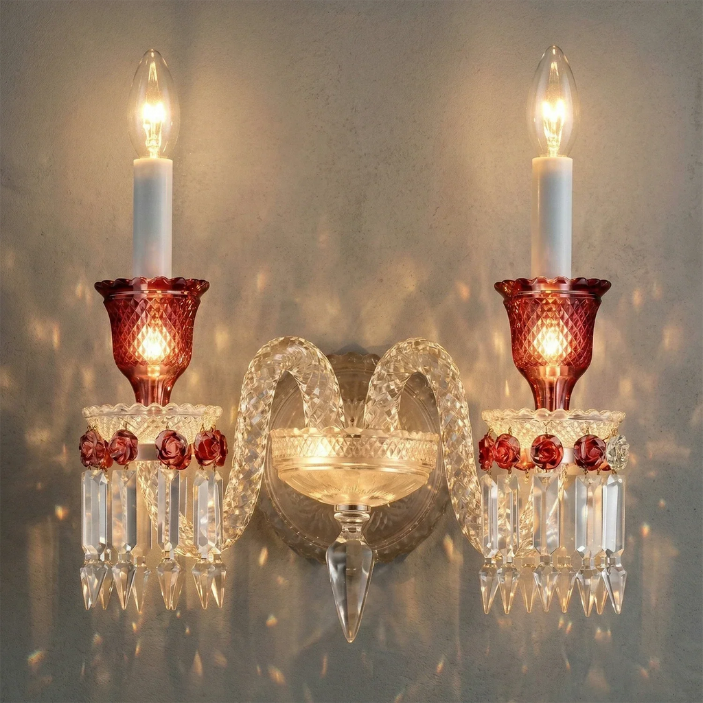 Caelum Apex Red Crystal Wall Lamp | wildoxy
