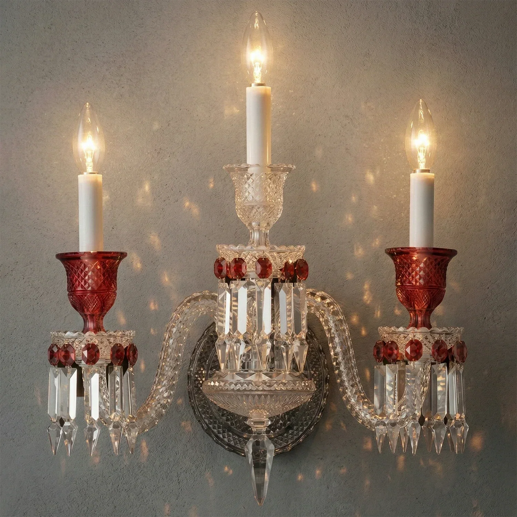 Caelum Apex Red Crystal Wall Lamp | wildoxy