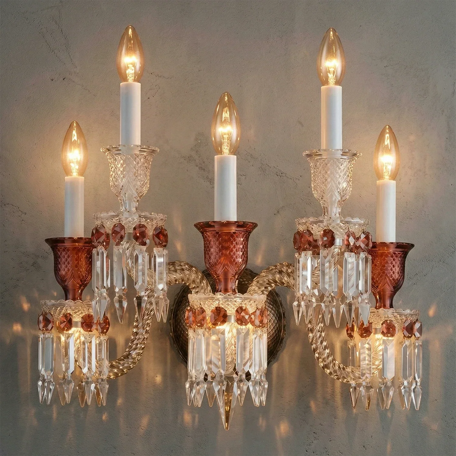 Caelum Apex Red Crystal Wall Lamp | wildoxy