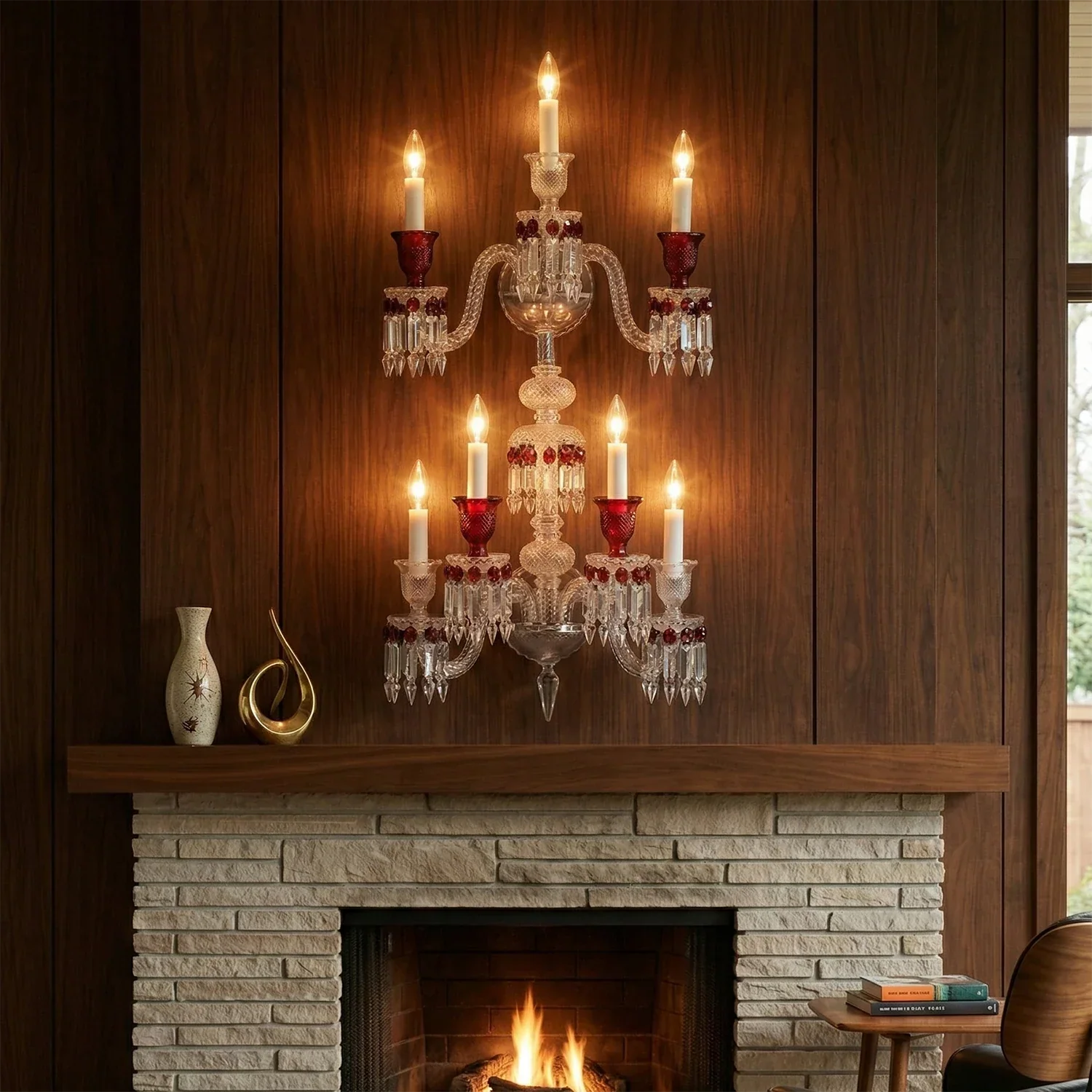 Caelum Apex Red Crystal Wall Lamp | wildoxy