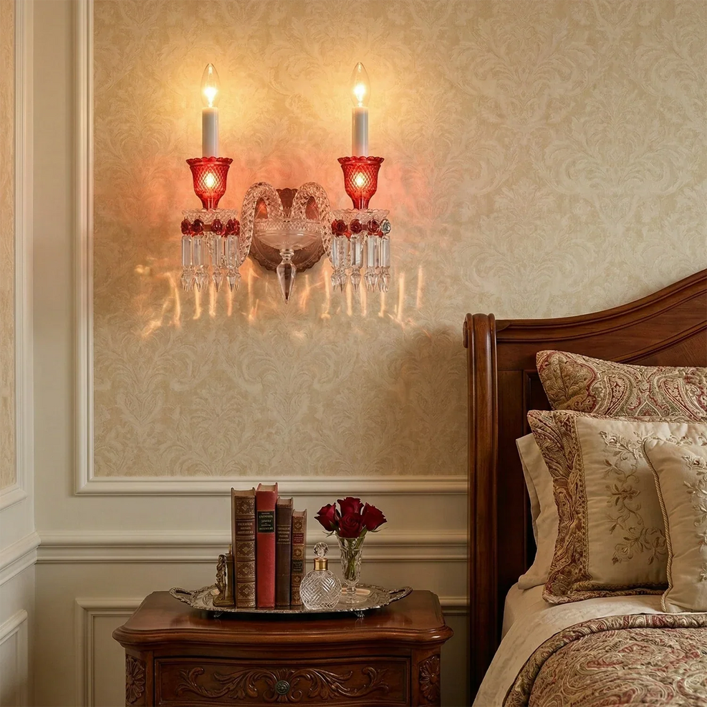 Caelum Apex Red Crystal Wall Lamp | wildoxy