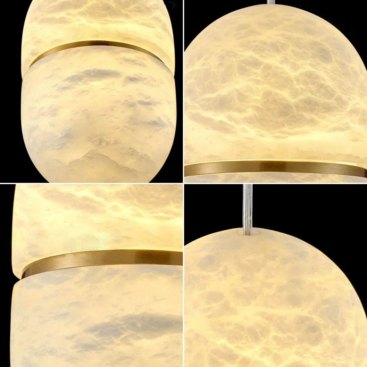 Capsule Shaped Alabaster Oval Pendant Lamp | wildoxy