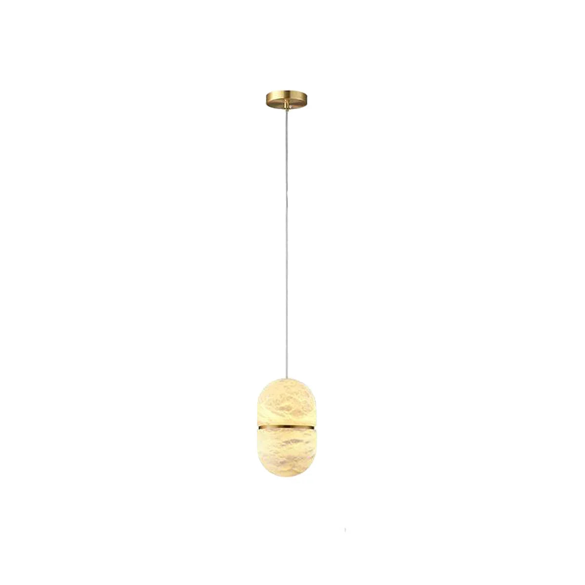 Capsule Shaped Alabaster Oval Pendant Lamp | wildoxy