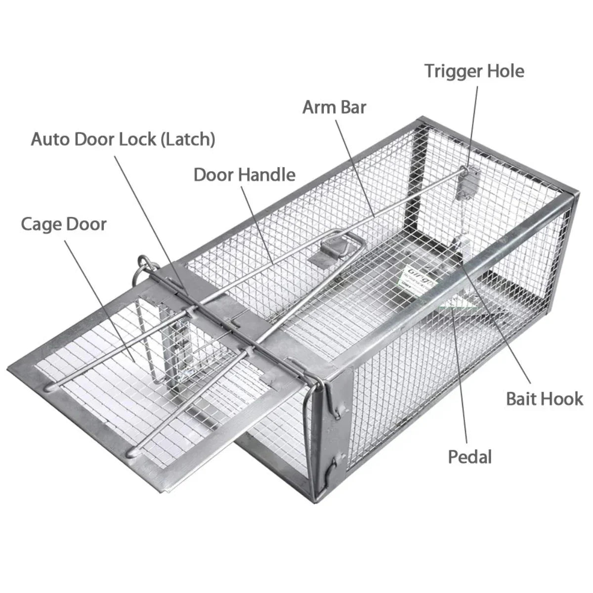 CAPTUREX Humane Indoor Rodent Cage Trap — Secure Door, Fast Trigger