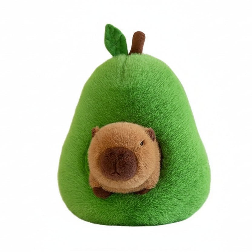 Capyplush Baby Avocado Capybara Duo Plush — Dual Character Soft Toy