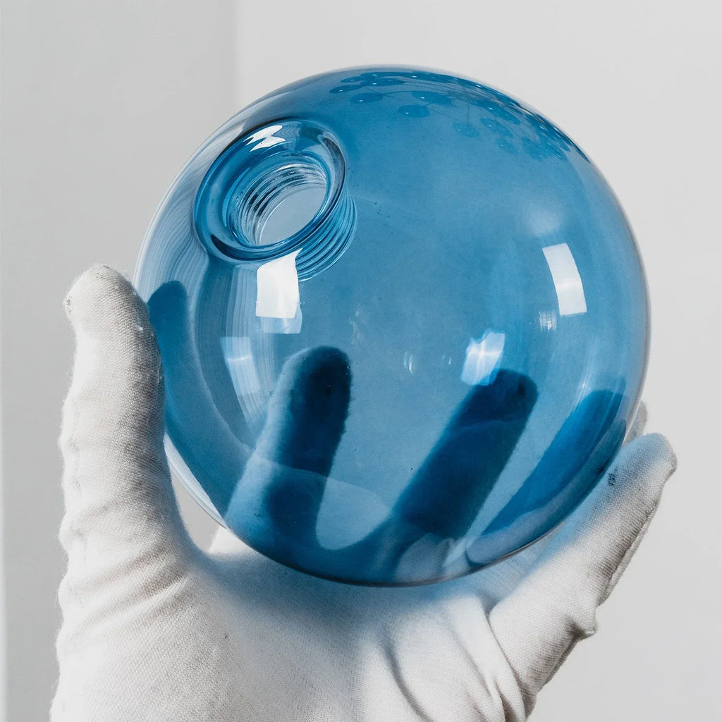 Cassian Blue Glass Globe Tiered Chandelier | wildoxy