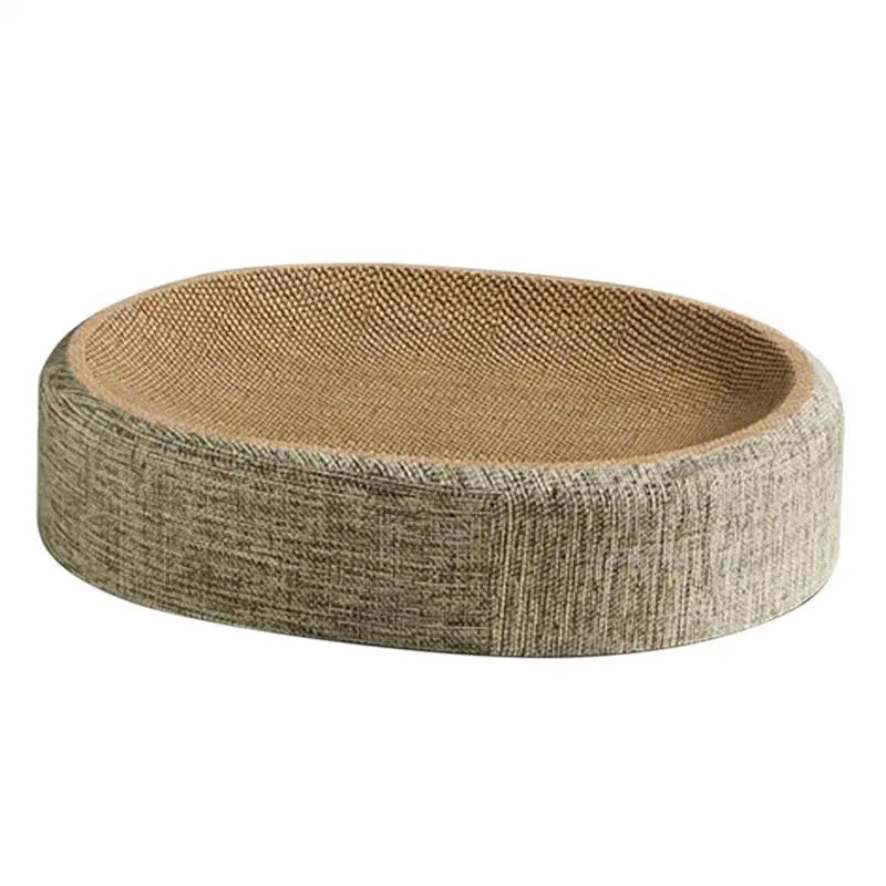 Cama oval para gatos Catloom — Superfície de sisal resistente para arranhar, almofada confortável