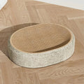 Cama oval para gatos Catloom — Superfície de sisal resistente para arranhar, almofada confortável