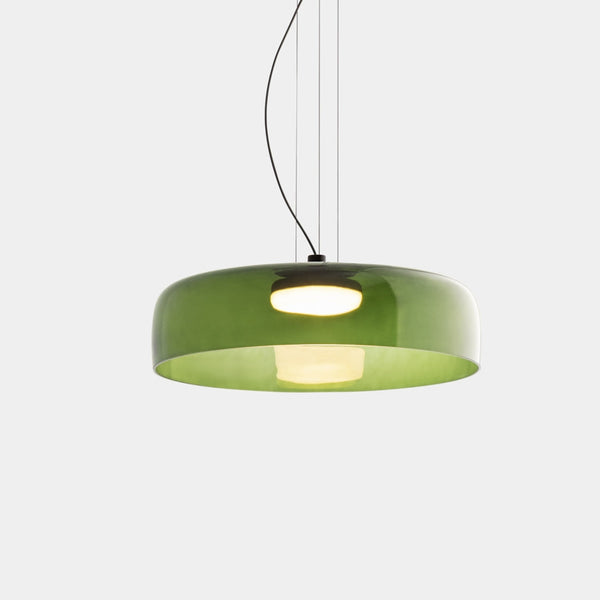AuroraHaze Nordic Glass Pendant Lamp — Combined Glass And Metal Shade Design