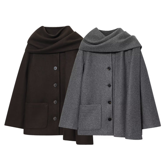 Manteau avec écharpe intégrée, style européen et américain, coupe britannique, couleur marine