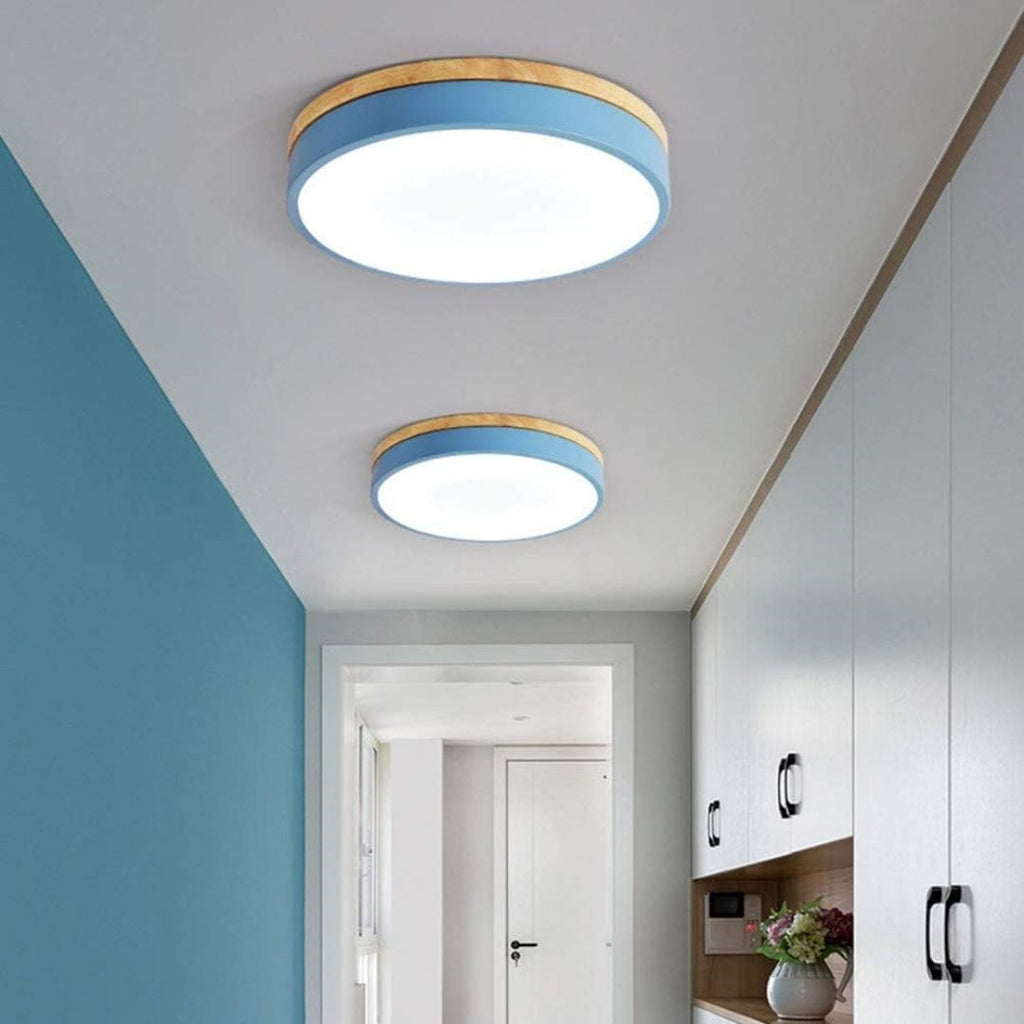 Holz-LED-Deckenleuchte aus Acryl, dimmbares warmes Licht 30-60cm
