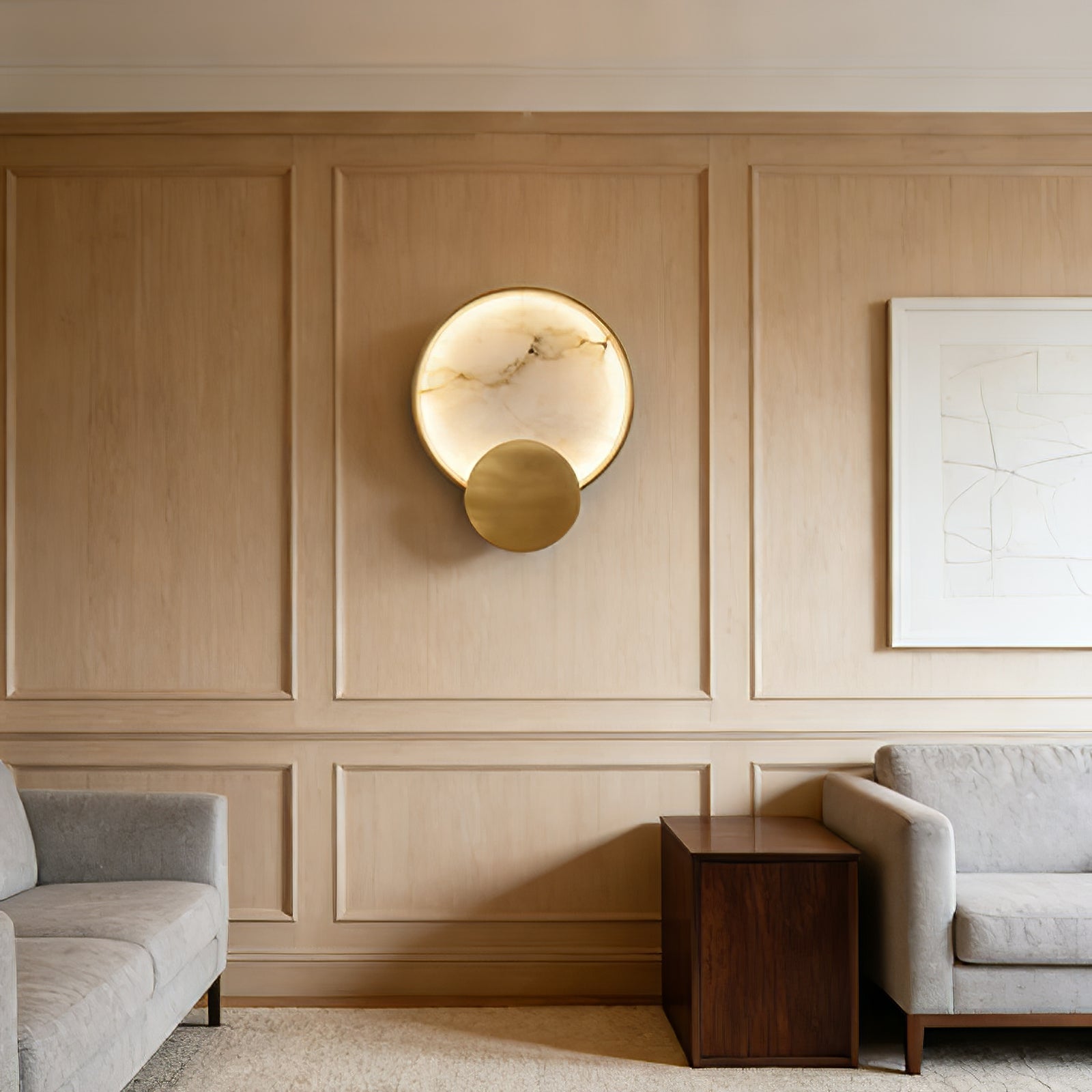 Celestial Jupiter Natural Alabaster Wall Sconce | wildoxy
