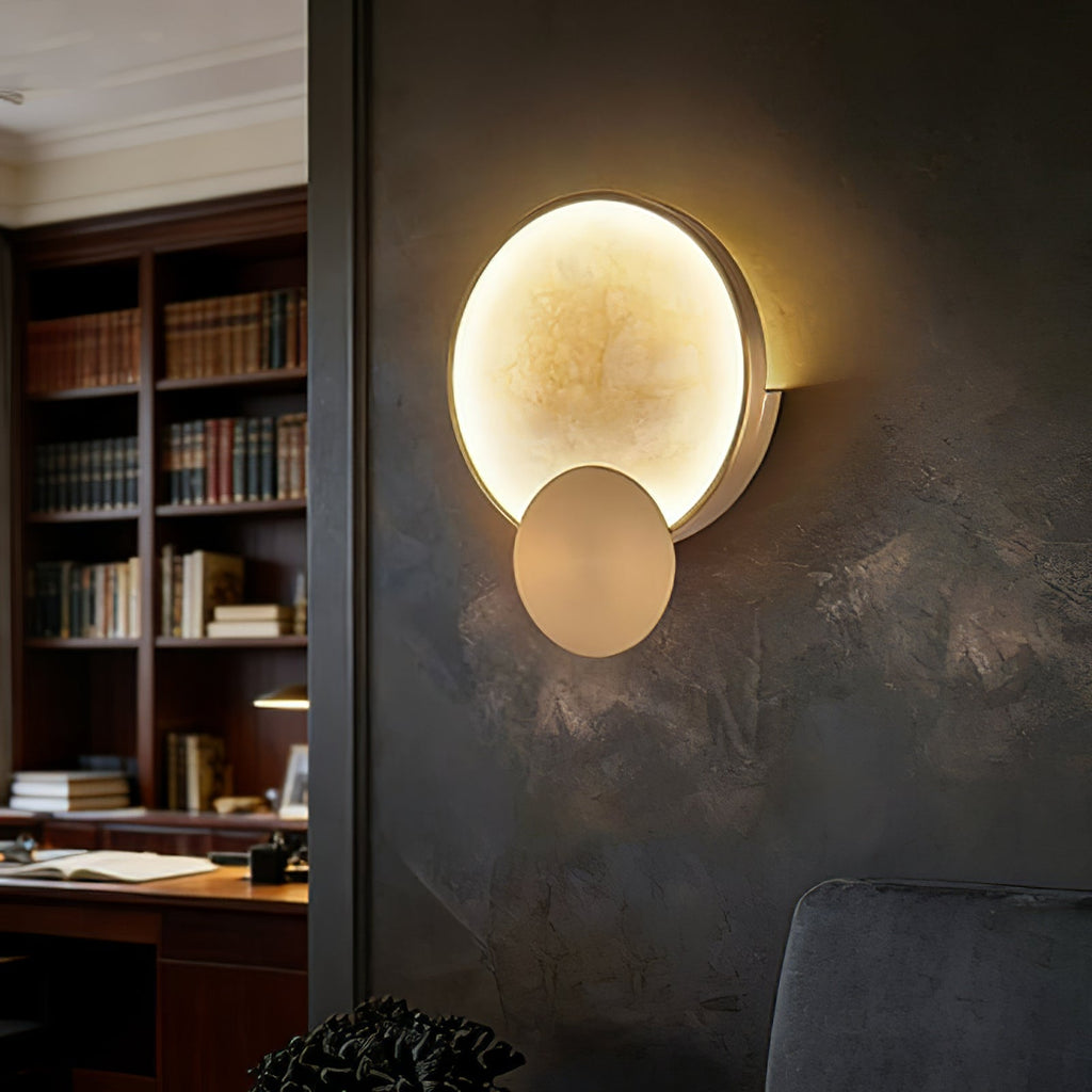 Celestial Jupiter Natural Alabaster Wall Sconce | wildoxy