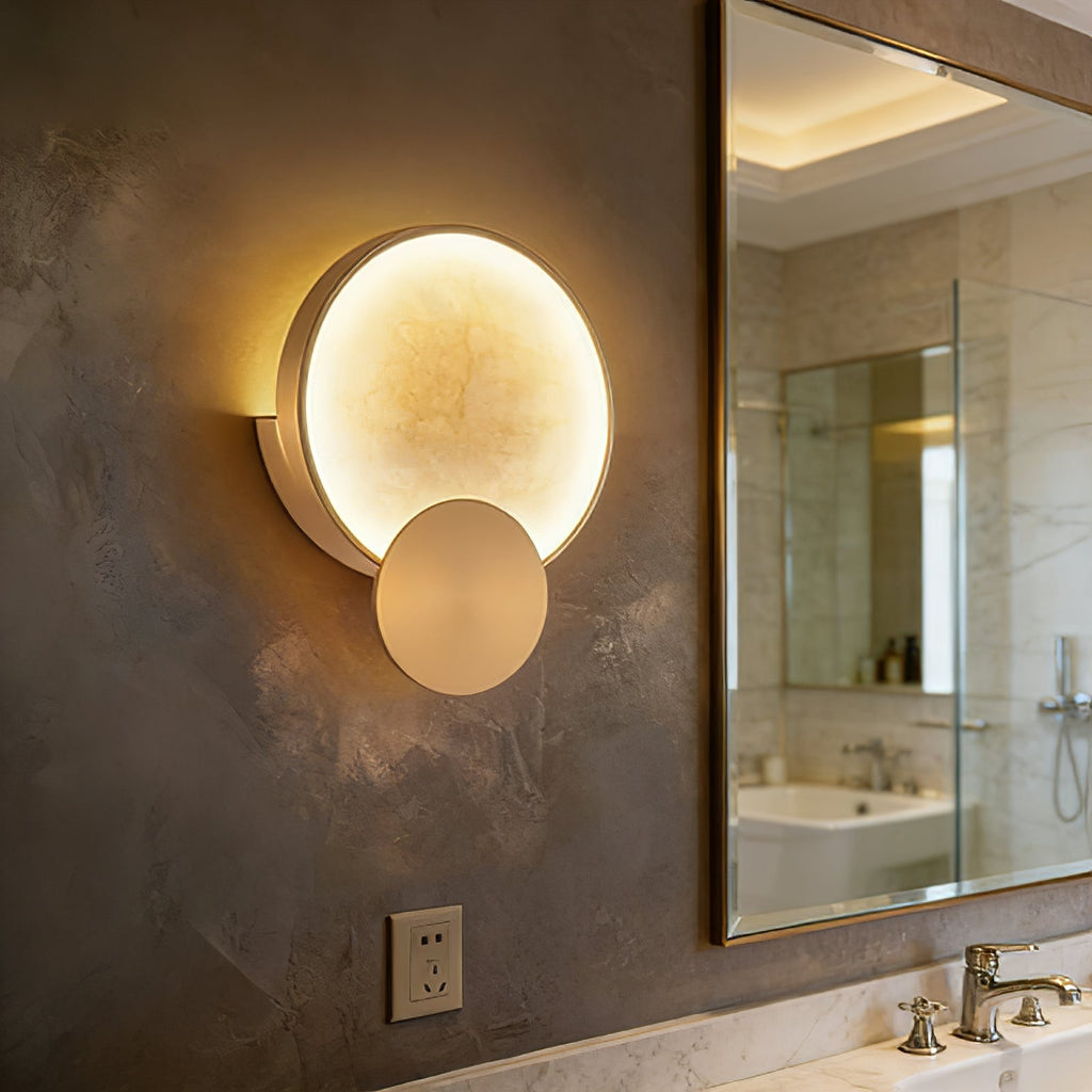 Celestial Jupiter Natural Alabaster Wall Sconce | wildoxy