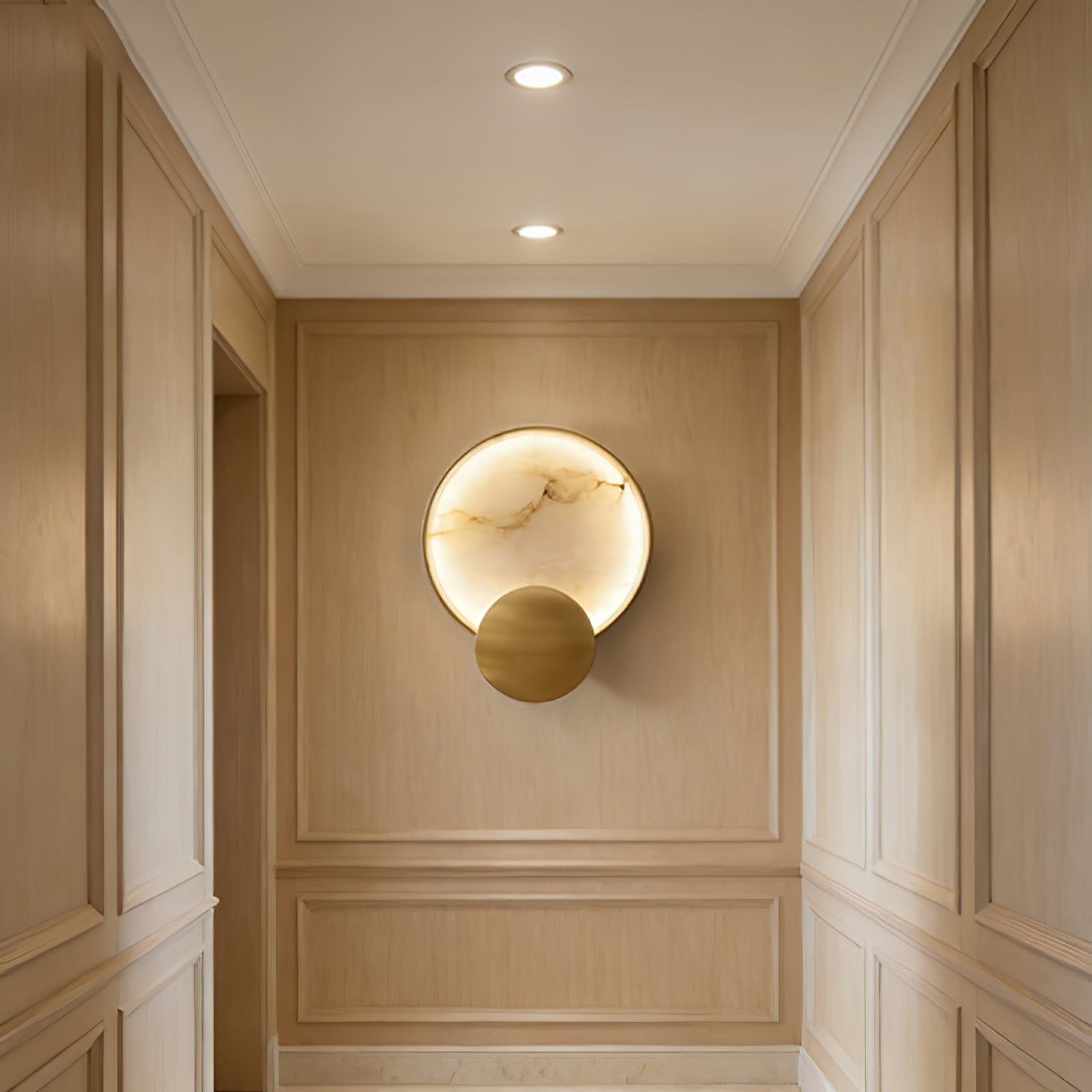 Celestial Jupiter Natural Alabaster Wall Sconce | wildoxy