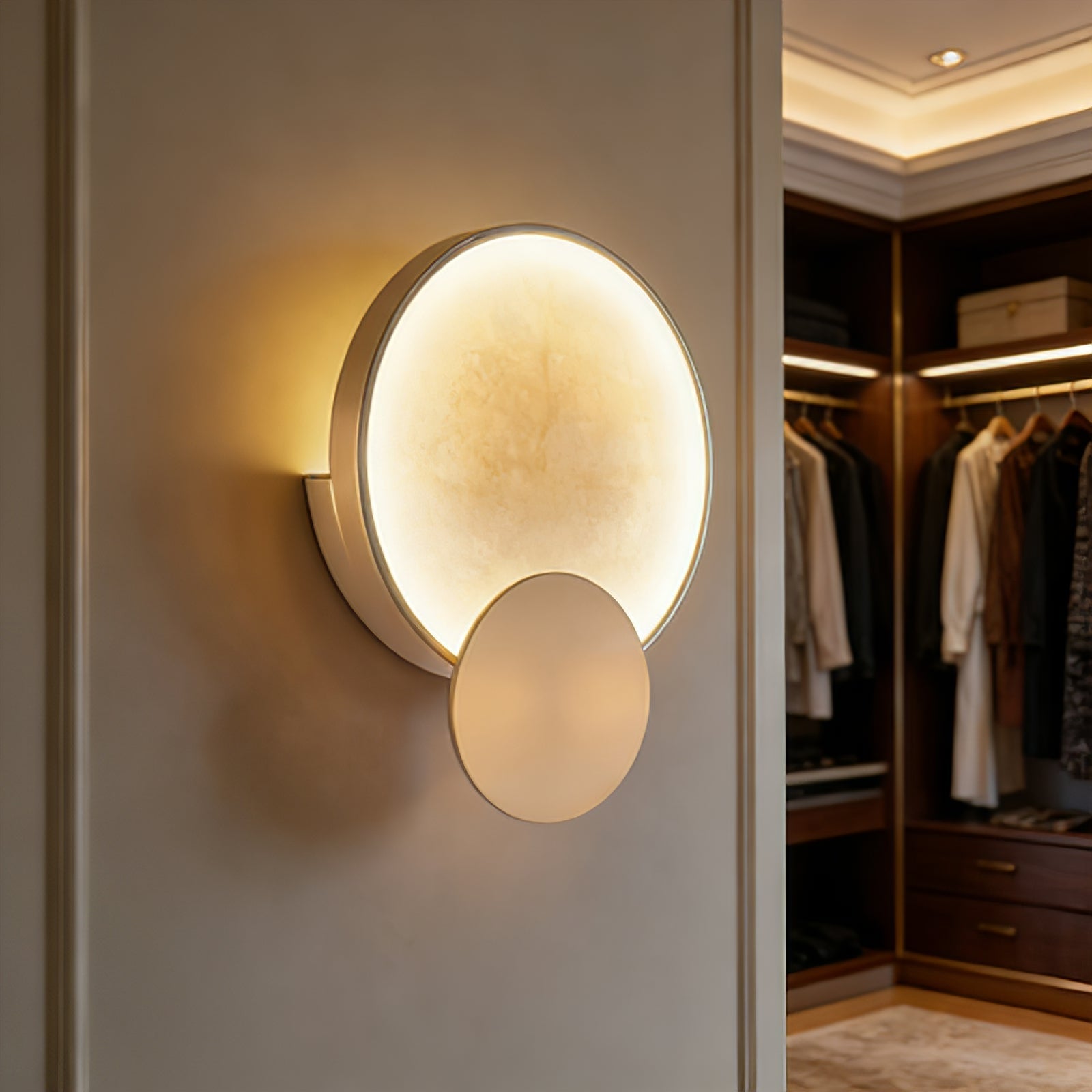 Celestial Jupiter Natural Alabaster Wall Sconce | wildoxy