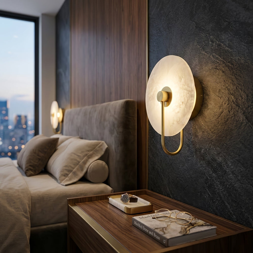 Celestial Round Alabaster Sconce | wildoxy