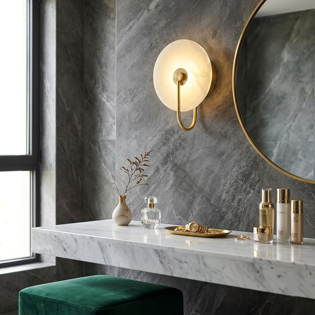 Celestial Round Alabaster Sconce | wildoxy
