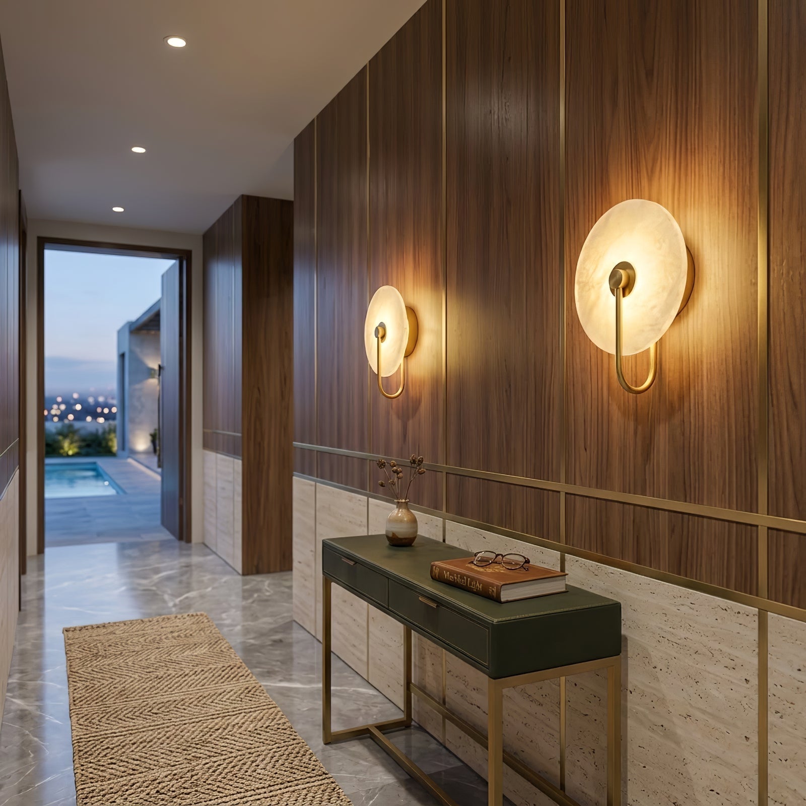 Celestial Round Alabaster Sconce | wildoxy
