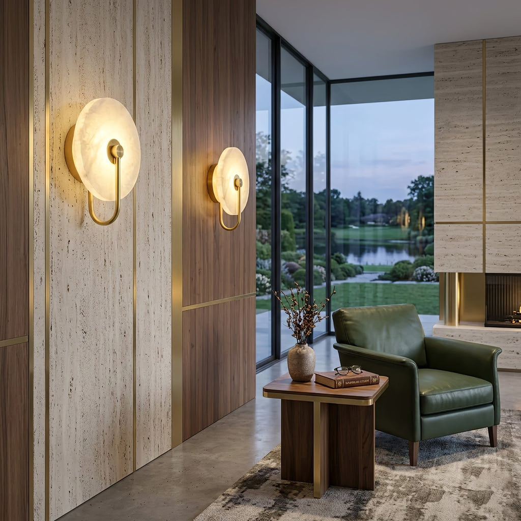 Celestial Round Alabaster Sconce | wildoxy