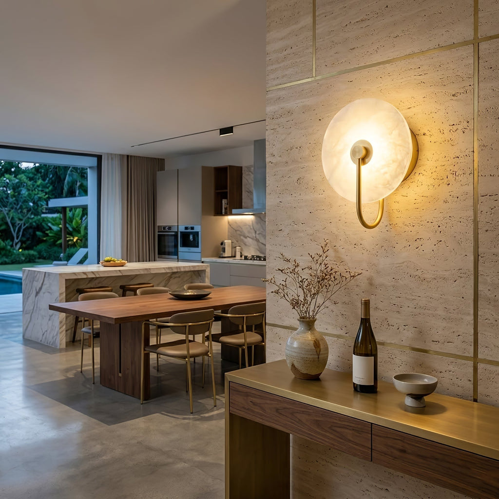 Celestial Round Alabaster Sconce | wildoxy
