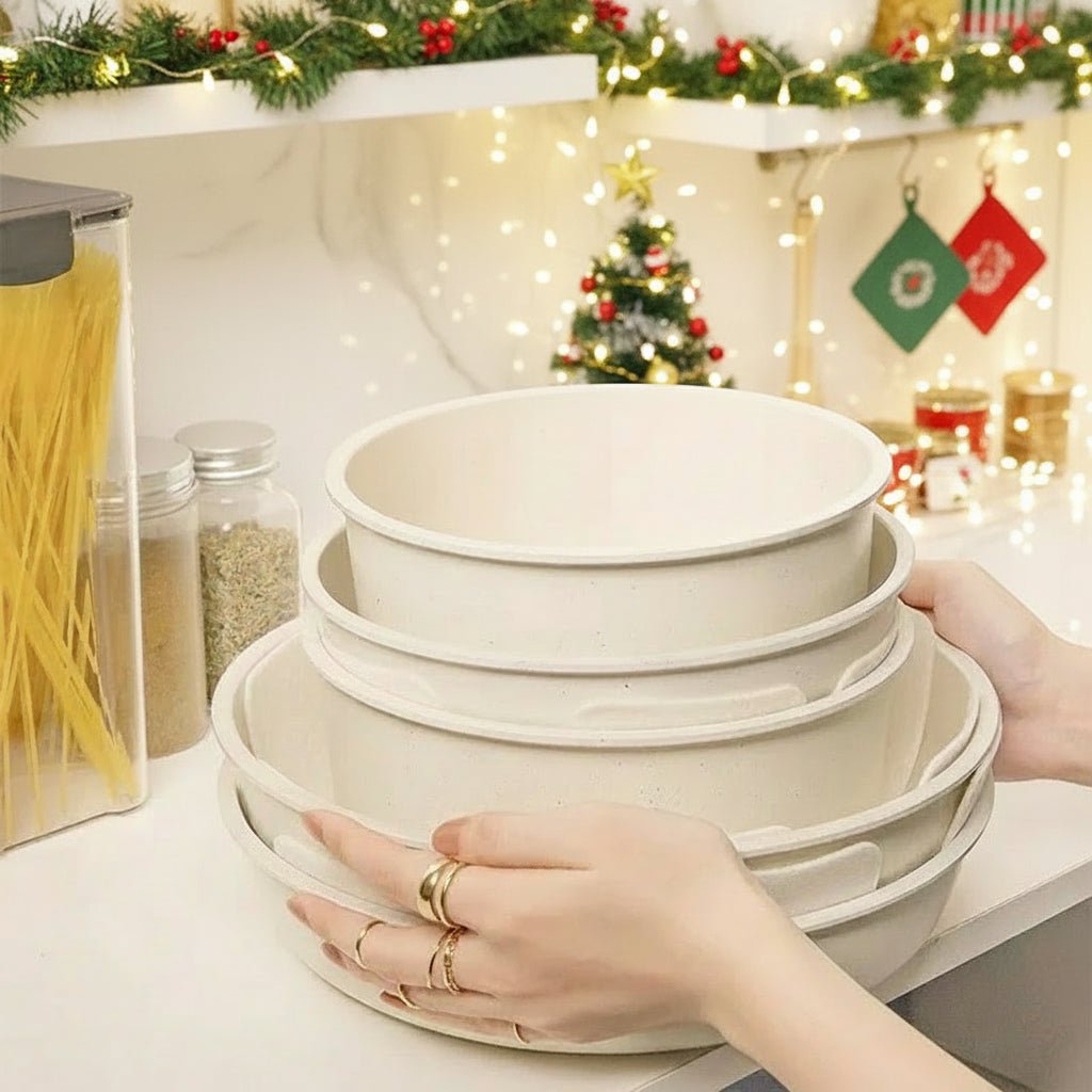Set di pentole e padelle antiaderenti Ceramixa da 21 pezzi — Manici sensibili al calore, fondi a distribuzione uniforme del calore