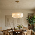 Cascade Alabaster Tiered Brass Chandelier | wildoxy