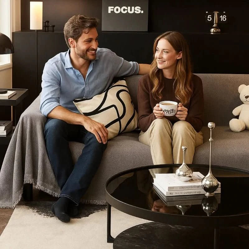 ChenilleChic Minimalistischer Sofabezug - strukturierter Chenille-Stoff, elegante zeitgemäße Silhouette