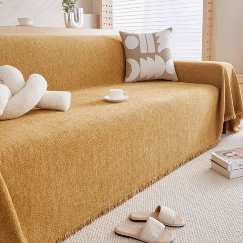 ChenilleChic Minimalistischer Sofabezug - strukturierter Chenille-Stoff, elegante zeitgemäße Silhouette