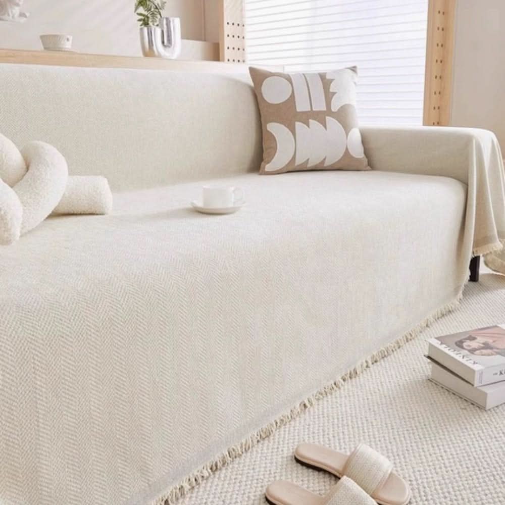 ChenilleChic Minimalistischer Sofabezug - strukturierter Chenille-Stoff, elegante zeitgemäße Silhouette