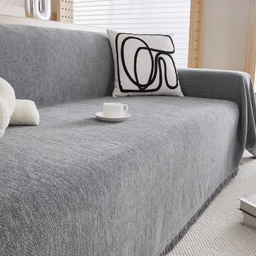 ChenilleChic Minimalistischer Sofabezug - strukturierter Chenille-Stoff, elegante zeitgemäße Silhouette