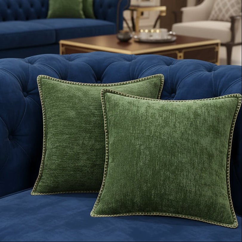 Coussin décoratif moelleux en chenille Chenilux — Tissage luxueux au toucher doux