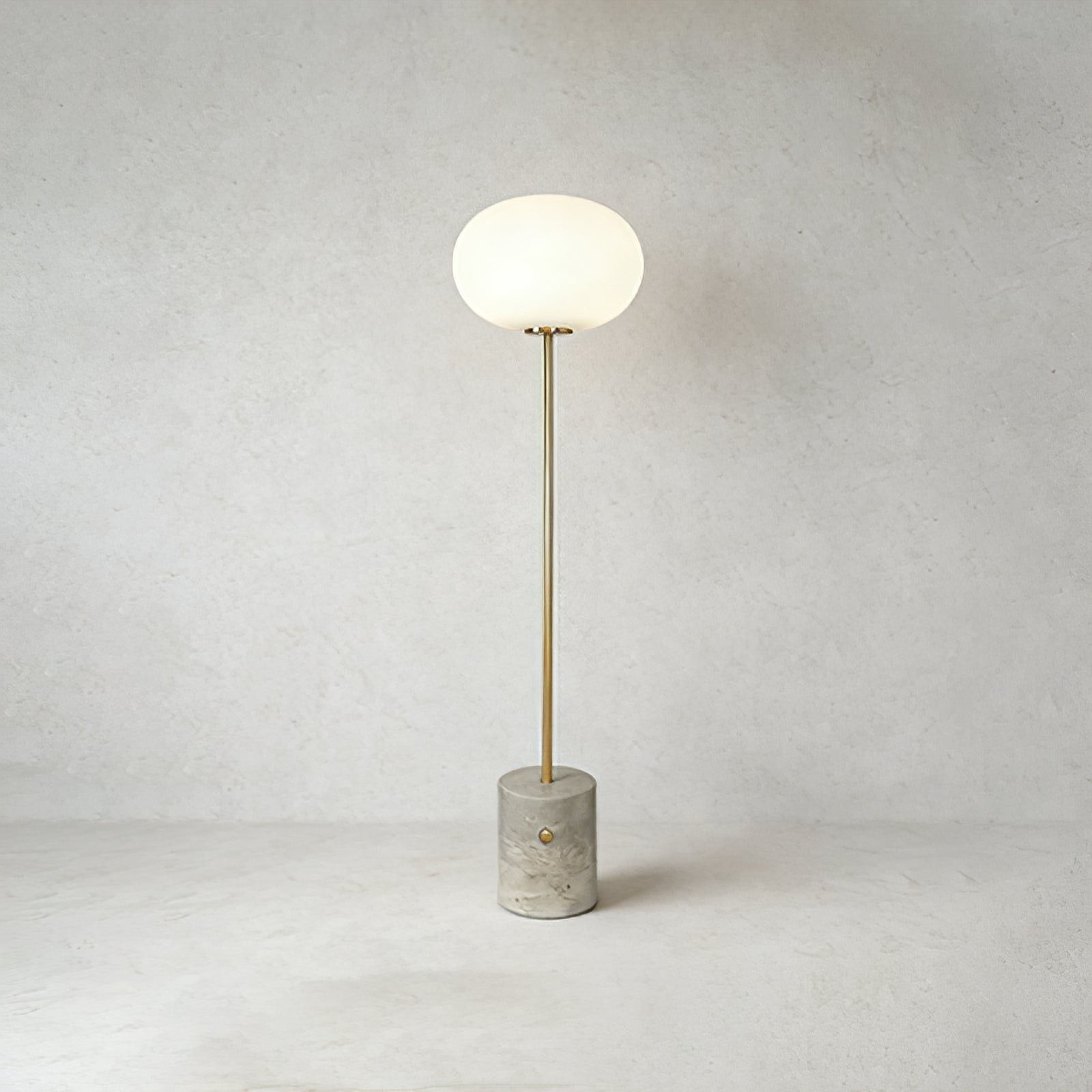 Chic Minimalist Round Marble Floor Light | wildoxy